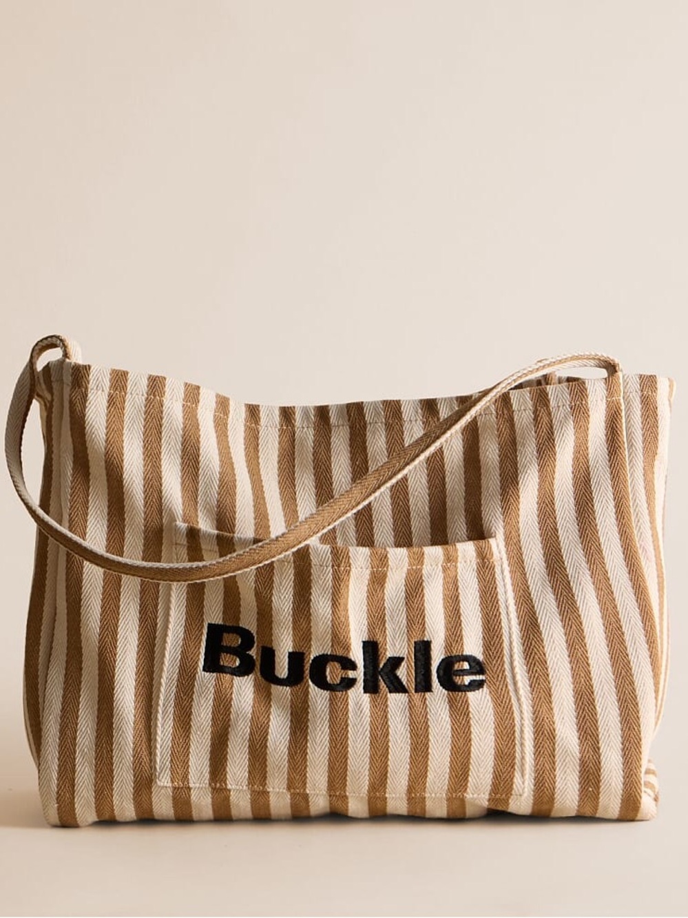 Buckle Exclusive Striped Tote Bag
Taupe and Cream
NEW